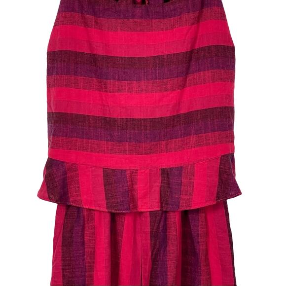 Anthropologie Amadi Pink Striped Linen Blend Romper Size Small NEW - Picture 5 of 12